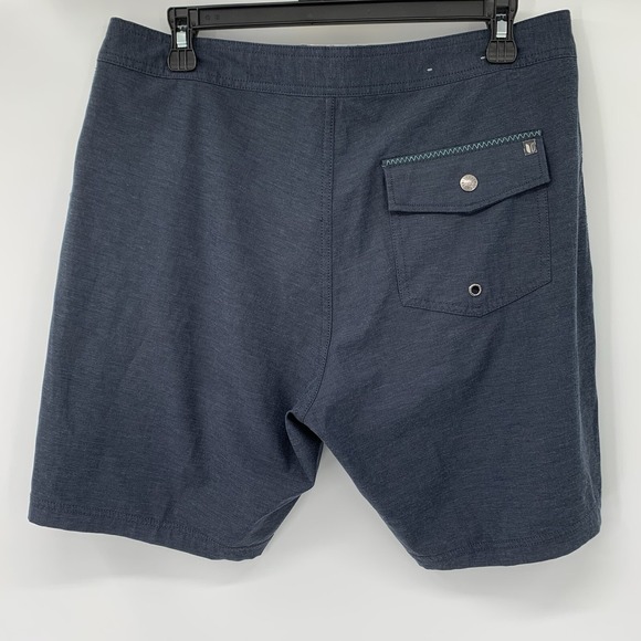 Linksoul Board Shorts Mens 33 Navy Blue Heathered Stretch Swim Trunks LS651 - Picture 3 of 6